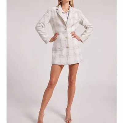 Generation Love Peggy Tweed Car Coat In Ivory In Neutral