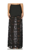 Generation Love Perrine Lace Combo Satin Skirt In Black
