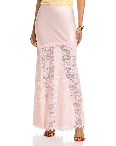 Generation Love Perrine Lace Combo Satin Skirt In Pink