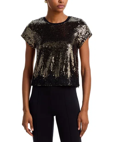 Generation Love Pia Sequin Lace Top In Bronze Multi
