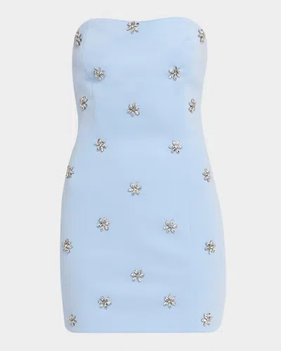 Generation Love Pixie Strapless Crystal-embellished Mini Dress In Blue
