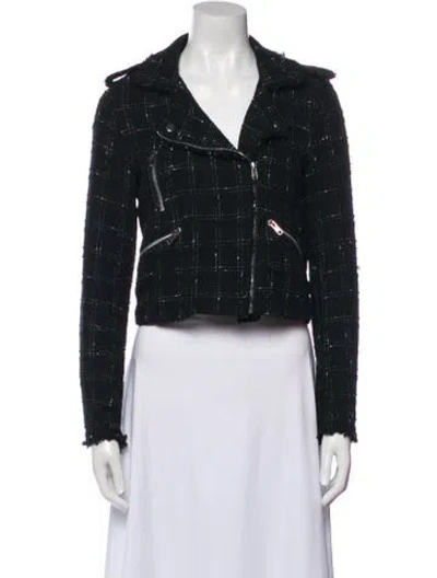 Pre-owned Generation Love Plaid Print Biker Jacket In Black