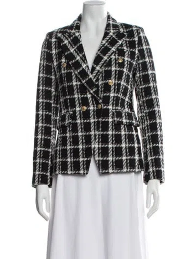 Pre-owned Generation Love Plaid Print Blazer In Black