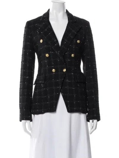 Pre-owned Generation Love Plaid Print Blazer In Black