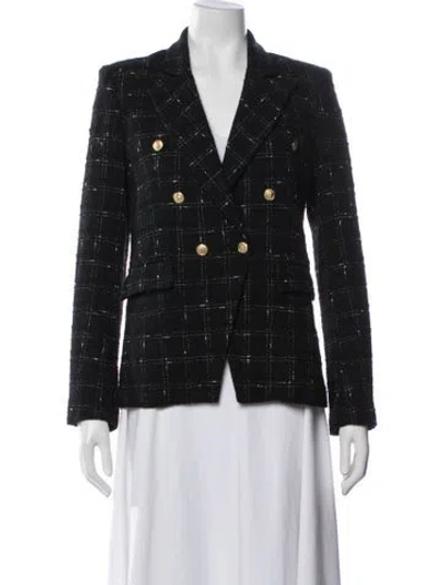 Pre-owned Generation Love Plaid Print Blazer In Black