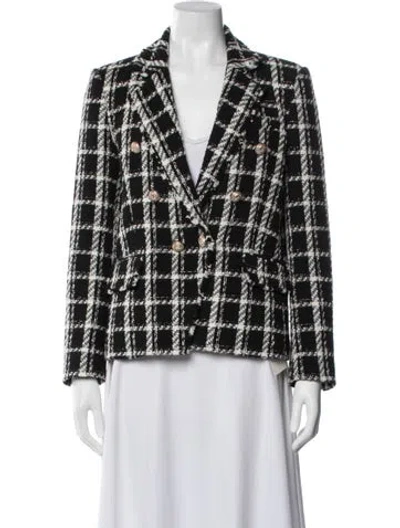 Pre-owned Generation Love Plaid Print Blazer In Black