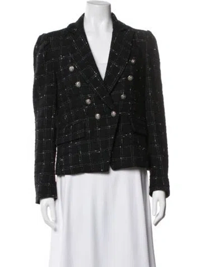 Pre-owned Generation Love Plaid Print Blazer In Black
