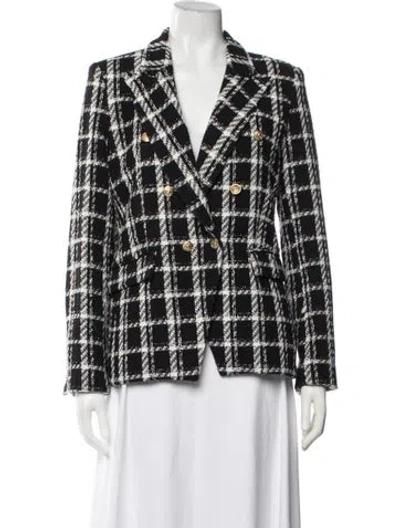 Pre-owned Generation Love Plaid Print Blazer In Black