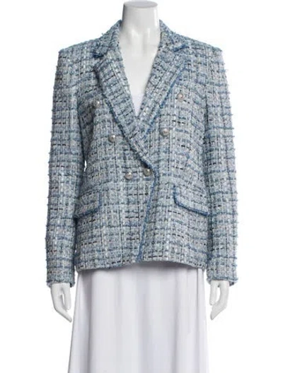 Pre-owned Generation Love Plaid Print Blazer In Blue