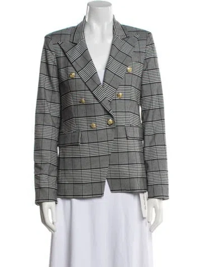 Pre-owned Generation Love Plaid Print Blazer In Gray