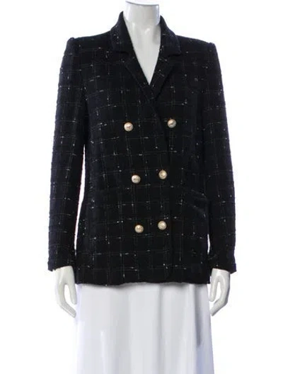 Pre-owned Generation Love Plaid Print Blazer In Gray