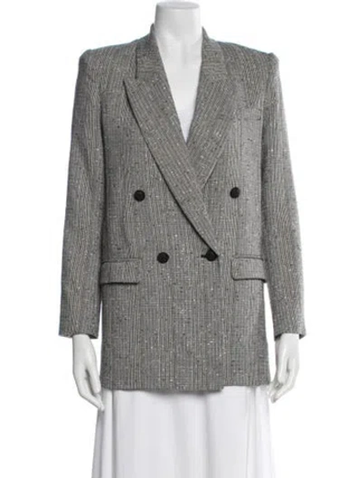 Pre-owned Generation Love Plaid Print Blazer In Gray