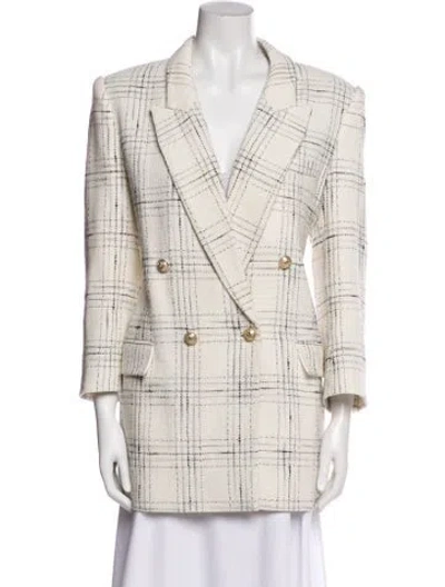 Pre-owned Generation Love Plaid Print Blazer In Neutral
