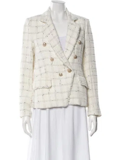 Pre-owned Generation Love Plaid Print Blazer In Neutral