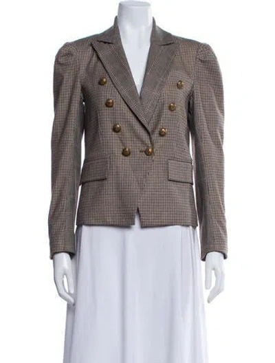 Pre-owned Generation Love Plaid Print Blazer In Neutral