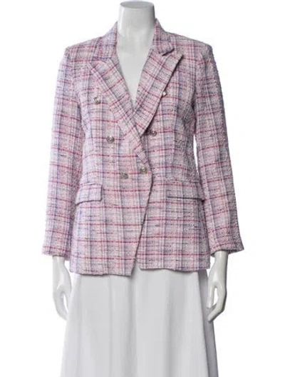 Pre-owned Generation Love Plaid Print Blazer In Pink