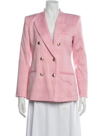 Pre-owned Generation Love Plaid Print Blazer In Pink