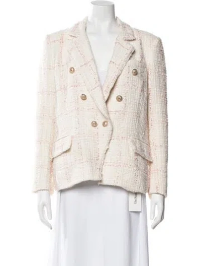 Pre-owned Generation Love Plaid Print Blazer In White