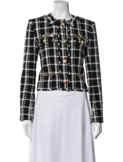 Pre-owned Generation Love Plaid Print Crew Neck Sweater In Blue