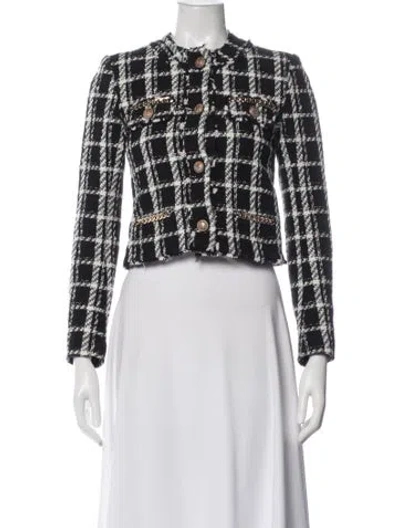 Pre-owned Generation Love Plaid Print Evening Jacket In Black