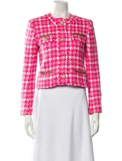 Pre-owned Generation Love Plaid Print Evening Jacket In Pink