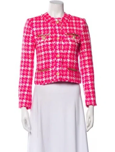 Pre-owned Generation Love Plaid Print Evening Jacket In Pink