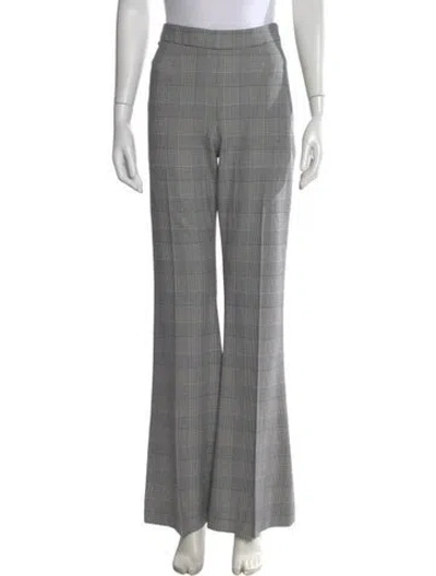 Pre-owned Generation Love Plaid Print Flared Pants In Gray