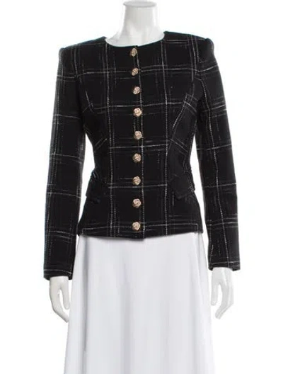 Pre-owned Generation Love Plaid Print Jacket In Black
