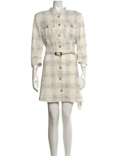 Pre-owned Generation Love Plaid Print Mini Dress W/ Tags In Neutrals