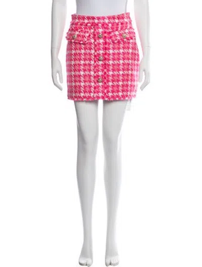 Pre-owned Generation Love Plaid Print Mini Skirt In Pink