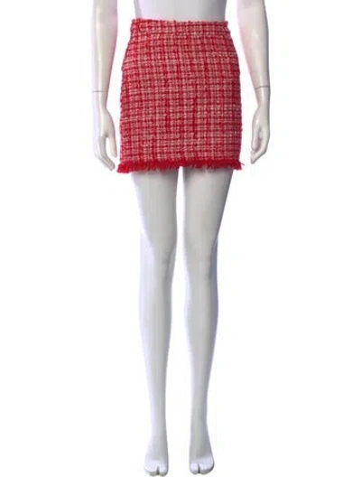 Pre-owned Generation Love Plaid Print Mini Skirt In Red