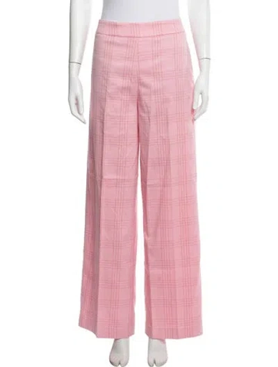 Pre-owned Generation Love Plaid Print Wide Leg Pants In Pink