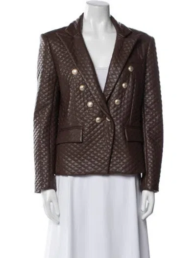 Pre-owned Generation Love Printed Blazer In Brown