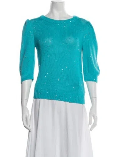 Pre-owned Generation Love Printed Crew Neck Sweater In Blue/silver