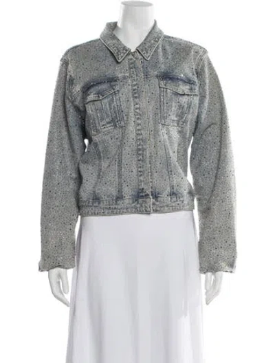 Pre-owned Generation Love Printed Denim Jacket In Gray