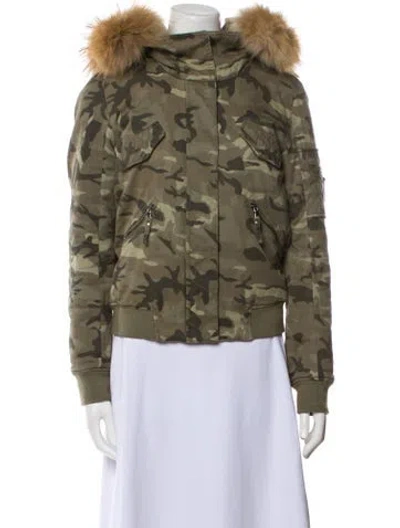 Pre-owned Generation Love Printed Fur Jacket In Green