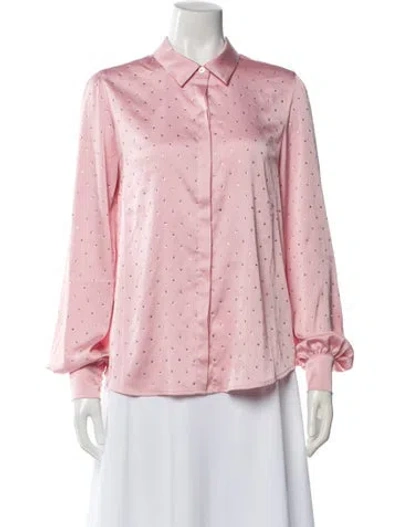 Pre-owned Generation Love Printed Long Sleeve Blouse In Pink