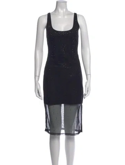 Pre-owned Generation Love Printed Midi Length Dress In Black/blue