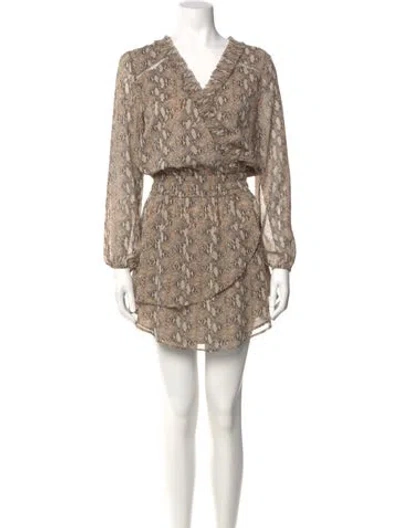 Pre-owned Generation Love Printed Mini Dress In Neutral