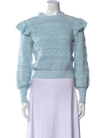 Pre-owned Generation Love Printed Mock Neck Sweater In Blue