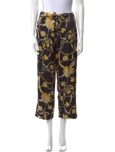 Pre-owned Generation Love Printed Wide Leg Pants In Black