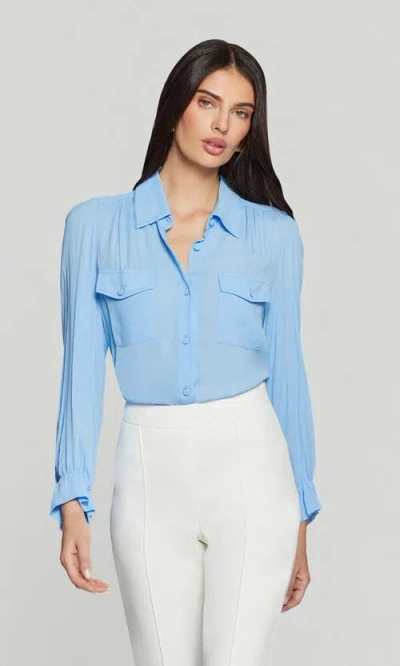 Generation Love Priya Georgette Shirt In Blue