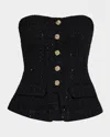 Generation Love Quinn Strapless Tweed Vest In Black