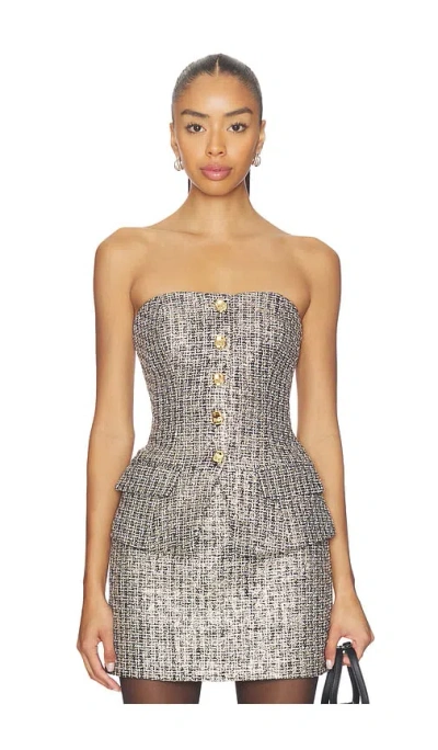 Generation Love Quinn Tweed Vestier In Gray