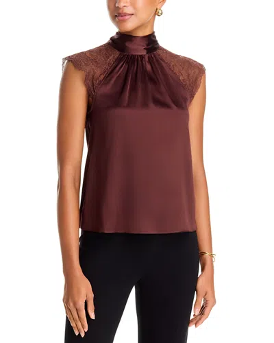 Generation Love Rachel Chantilly Lace Trim Blouse In Espresso