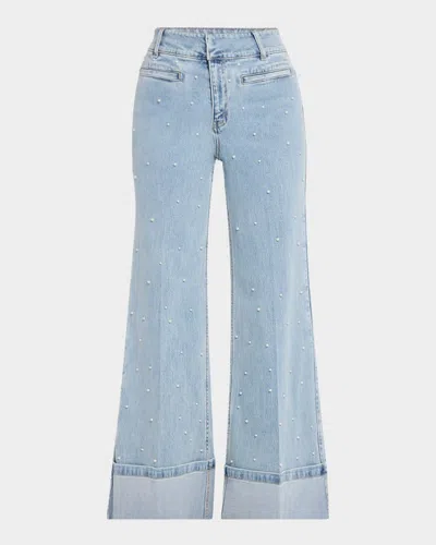 Generation Love Raquel Pearl-embellished Cuffed Jeans