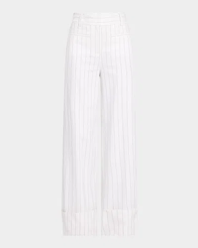 Generation Love Raquel Pinstripe Linen Pants In White
