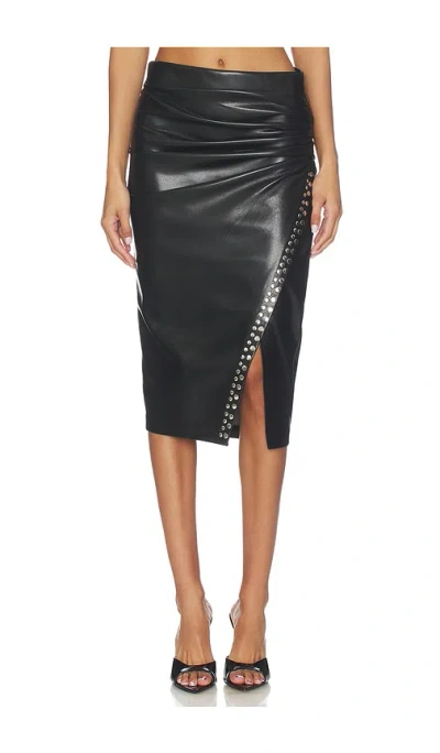 Generation Love Regina Studded Vegan Leather Skirt In Black