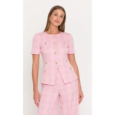 Generation Love Reyes Windowpane Suiting Jacket In Pink
