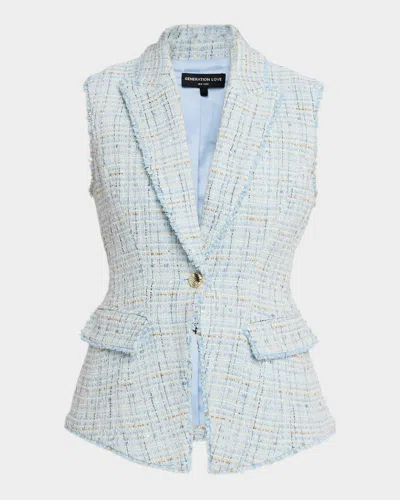 Generation Love Rialto Tweed Sleeveless Blazer In Gray